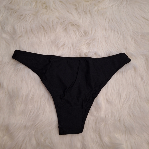 Shekini Womens Classic Bikini Bottom Black Triangle Flat Front Sexy Swim XL - Picture 2 of 7